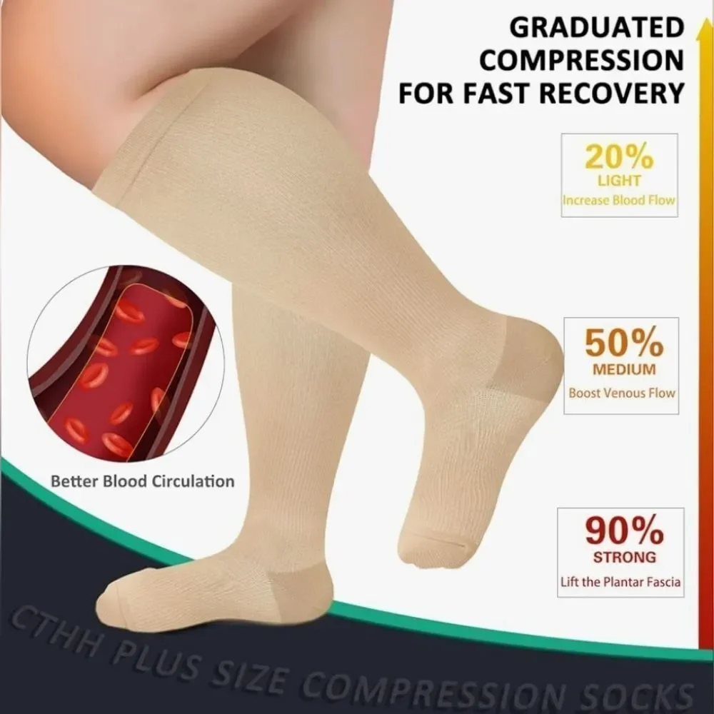 🔸️NIB Nude Unisex Compression Socks Set Of 3 Size 4XL